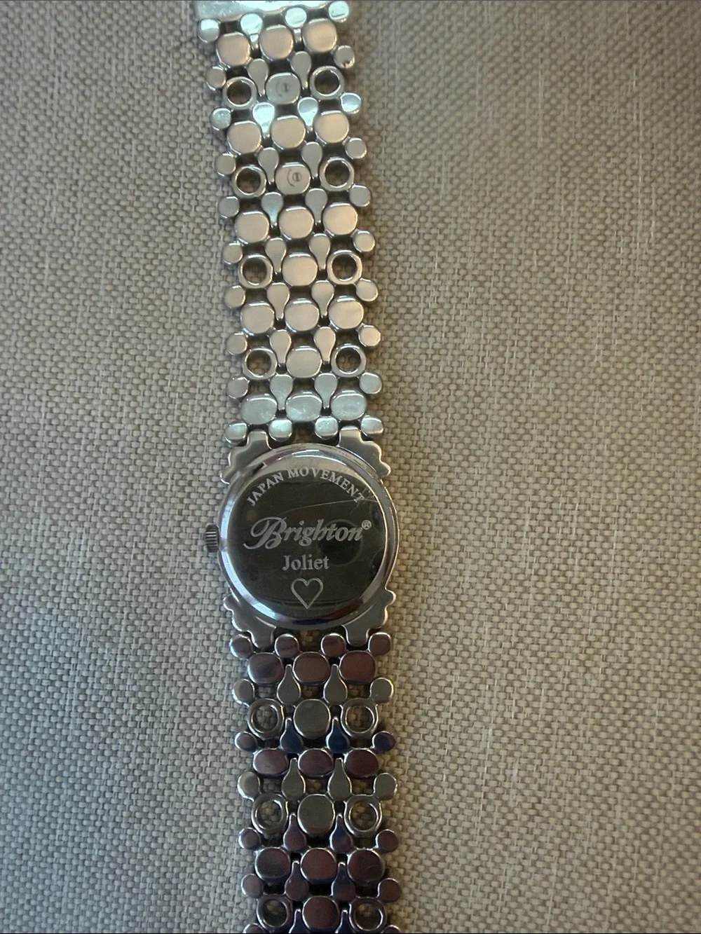 Brighton Silver-Tone Crystal Link Bracelet Watch
